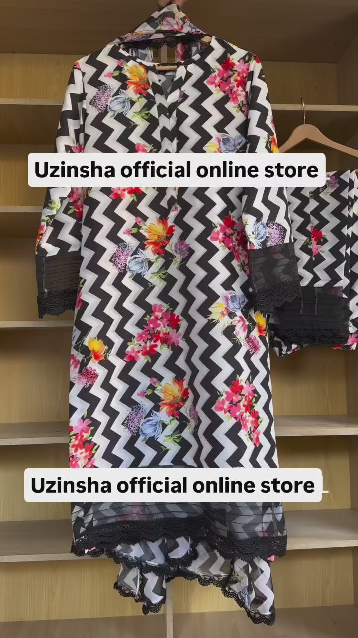 Black floral "UNS-992